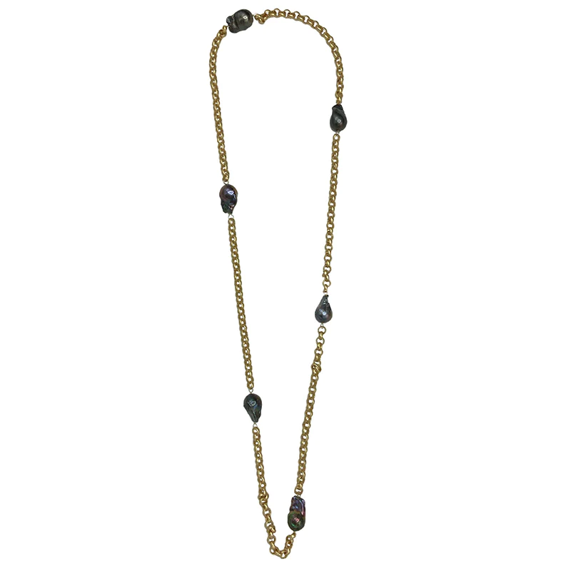 Turkish Gold + Black Wild Pearls