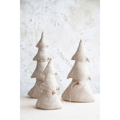 Antiqued Natural Canvas Tree with Bells - Tall