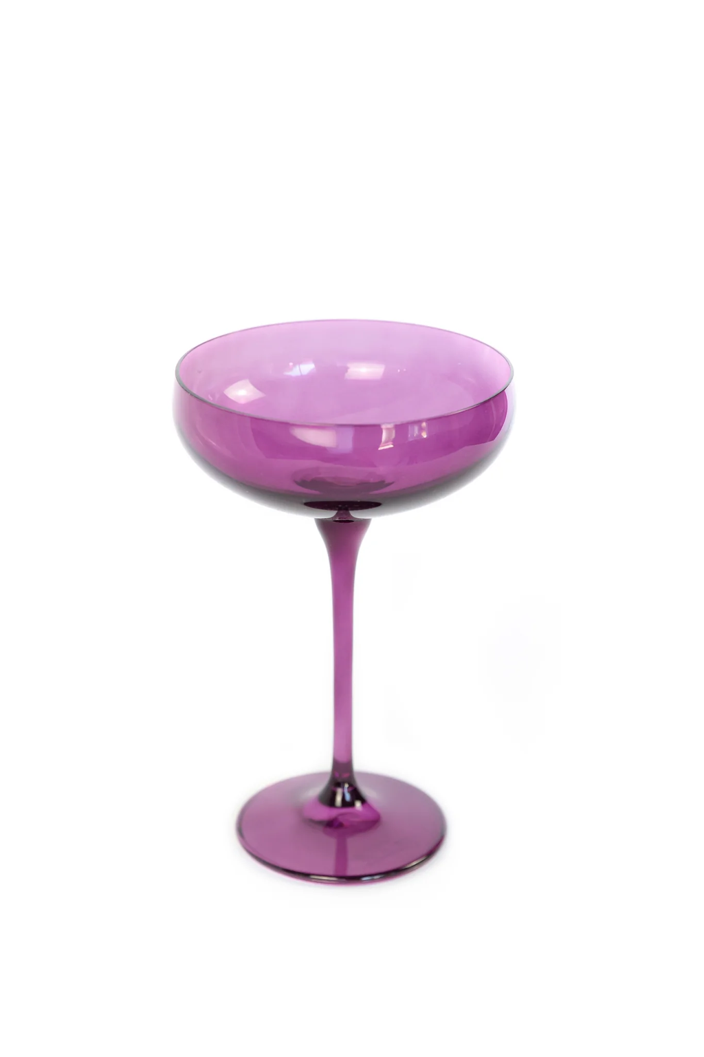Estelle Colored Glass Champagne Coupe - Amethyst