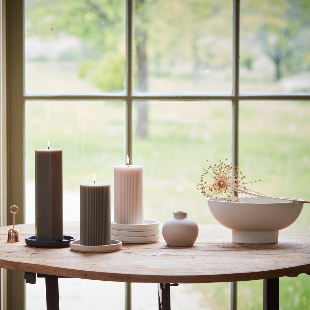 The Floral Society Ceramic Compote Vase - Matte White