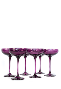 Estelle Colored Glass Champagne Coupe - Amethyst