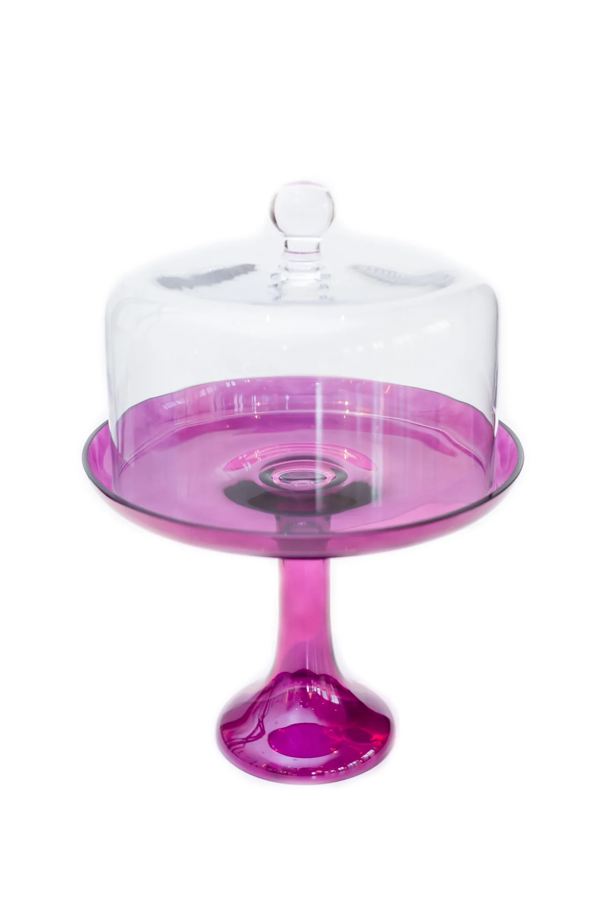 Estelle Colored Glass Cake Stand - Amethyst
