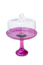 Load image into Gallery viewer, Estelle Colored Glass Cake Stand - Amethyst
