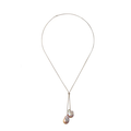 Sterling Chain Two Champagne Wild Pearls-