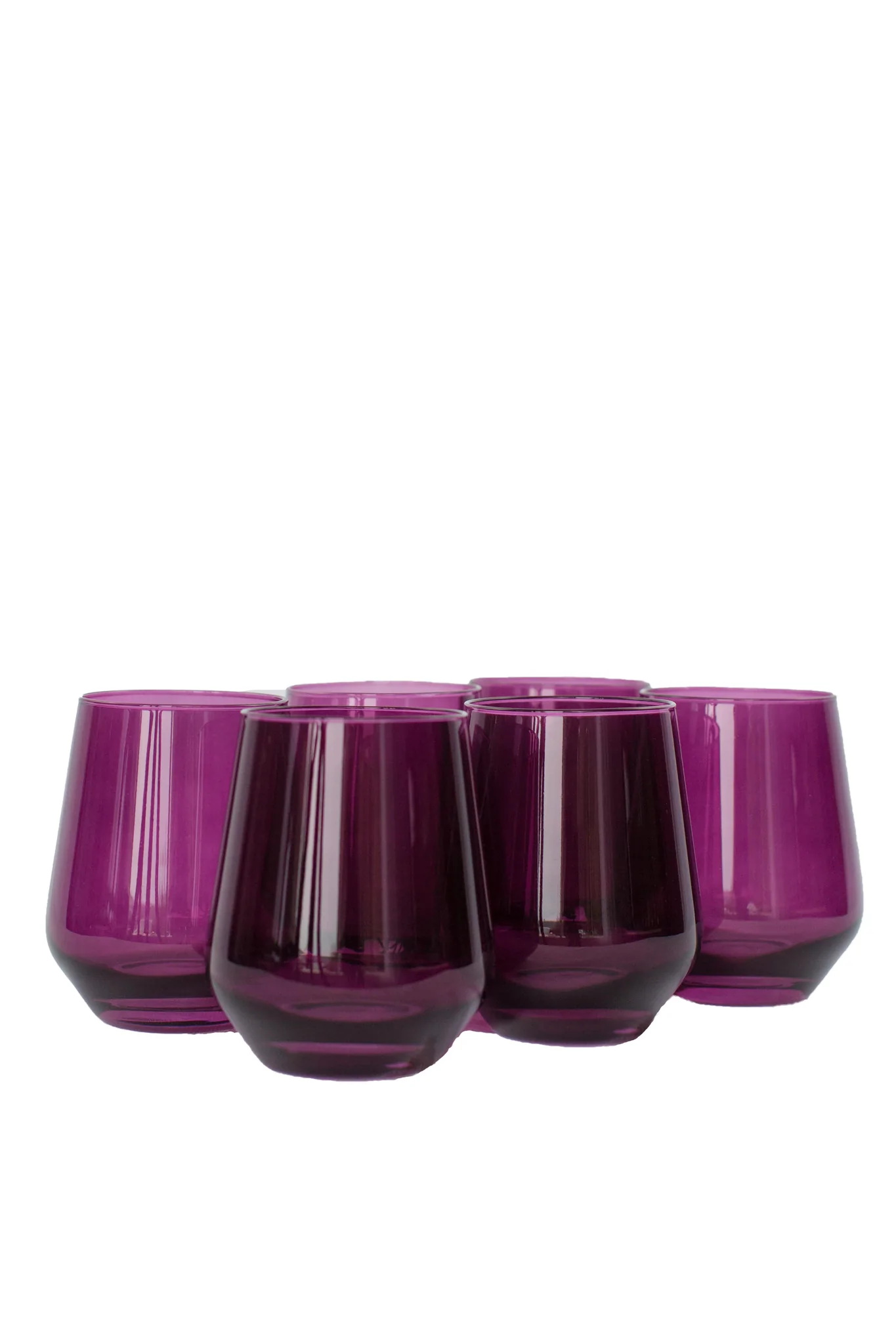 Estelle Colored Glass Wine Stemless - Amethyst