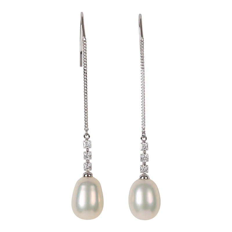 Sterling Chain Drop Earring