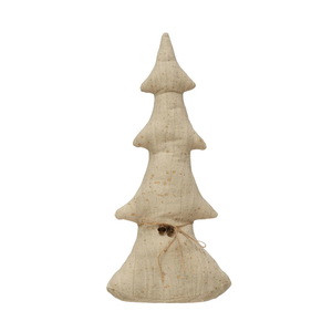 Antiqued Natural Canvas Tree with Bells - Tall