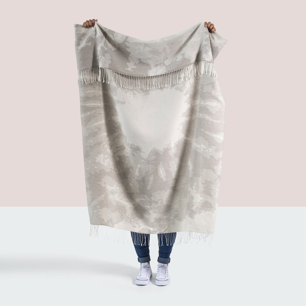 Tie Dye Cotton Jacquard Throw - Fossil