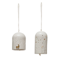 Porcelain Bell Ornament with Deer
