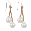 Knotty Earrings White/Tan