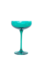 Estelle Colored Glass Champagne Coupe - Emerald Green