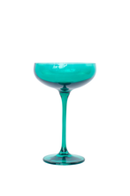 Load image into Gallery viewer, Estelle Colored Glass Champagne Coupe - Emerald Green
