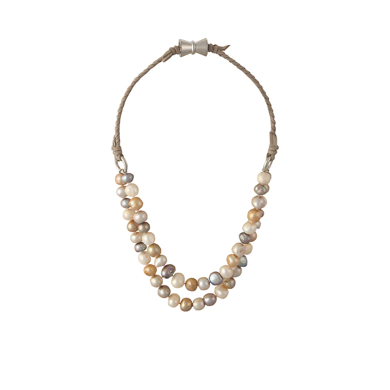 Short Bombay Necklace Multi/Tan