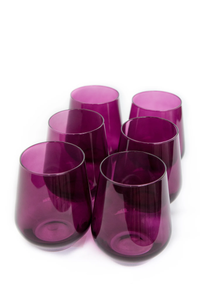 Estelle Colored Glass Wine Stemless - Amethyst