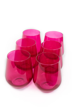 Load image into Gallery viewer, Estelle Colored Glass Wine Stemless - Viva Magenta
