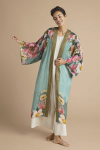 Powder UK Kimono Impressionist Floral - Teal