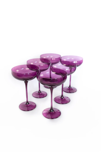 Estelle Colored Glass Champagne Coupe - Amethyst