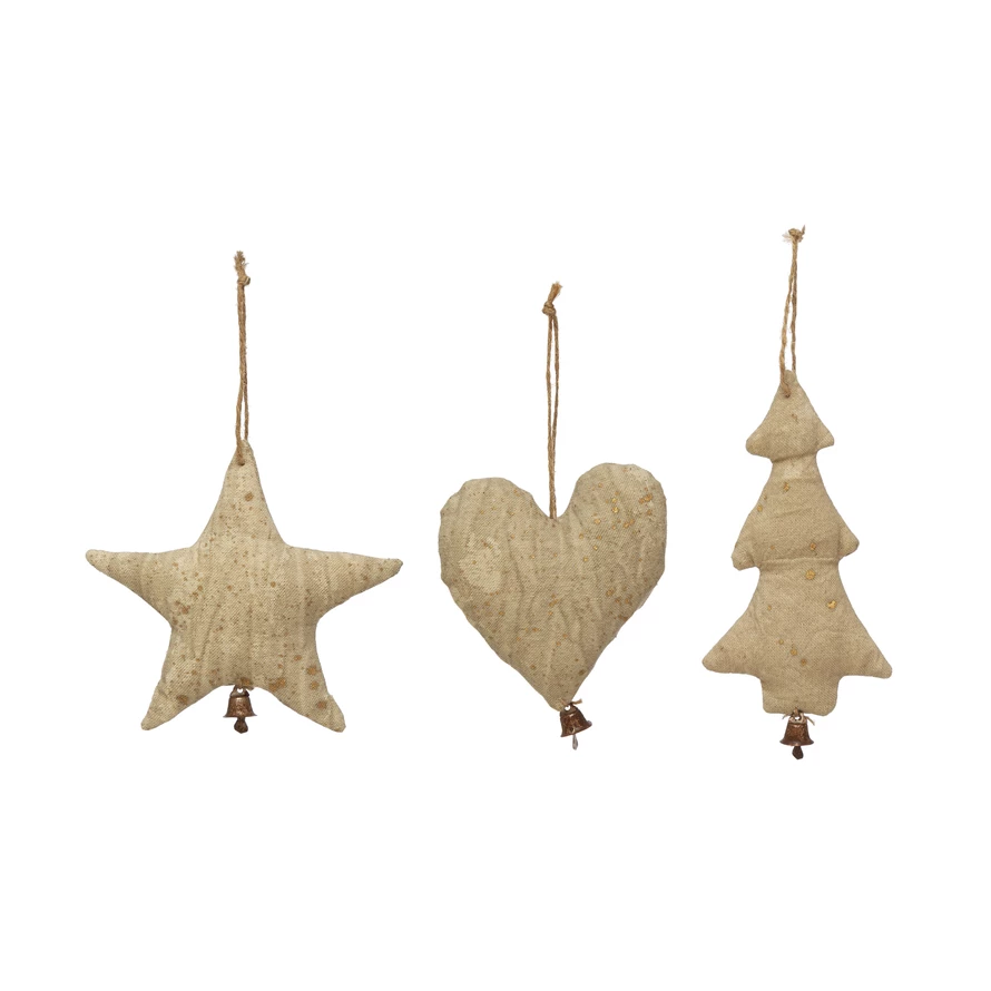 Antiqued Canvas Ornament - Star