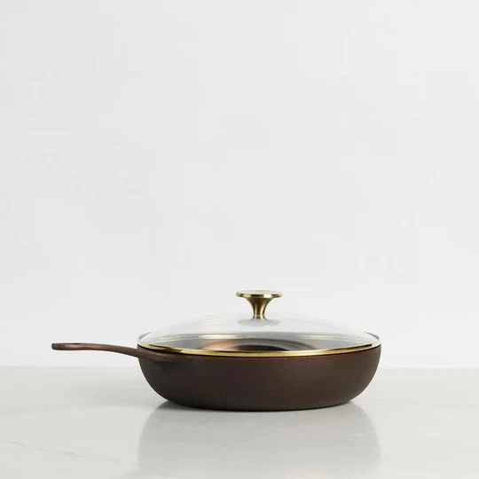 Smithey Ironware Company - No. 11 Deep Cast Iron Skillet with Glass Lid