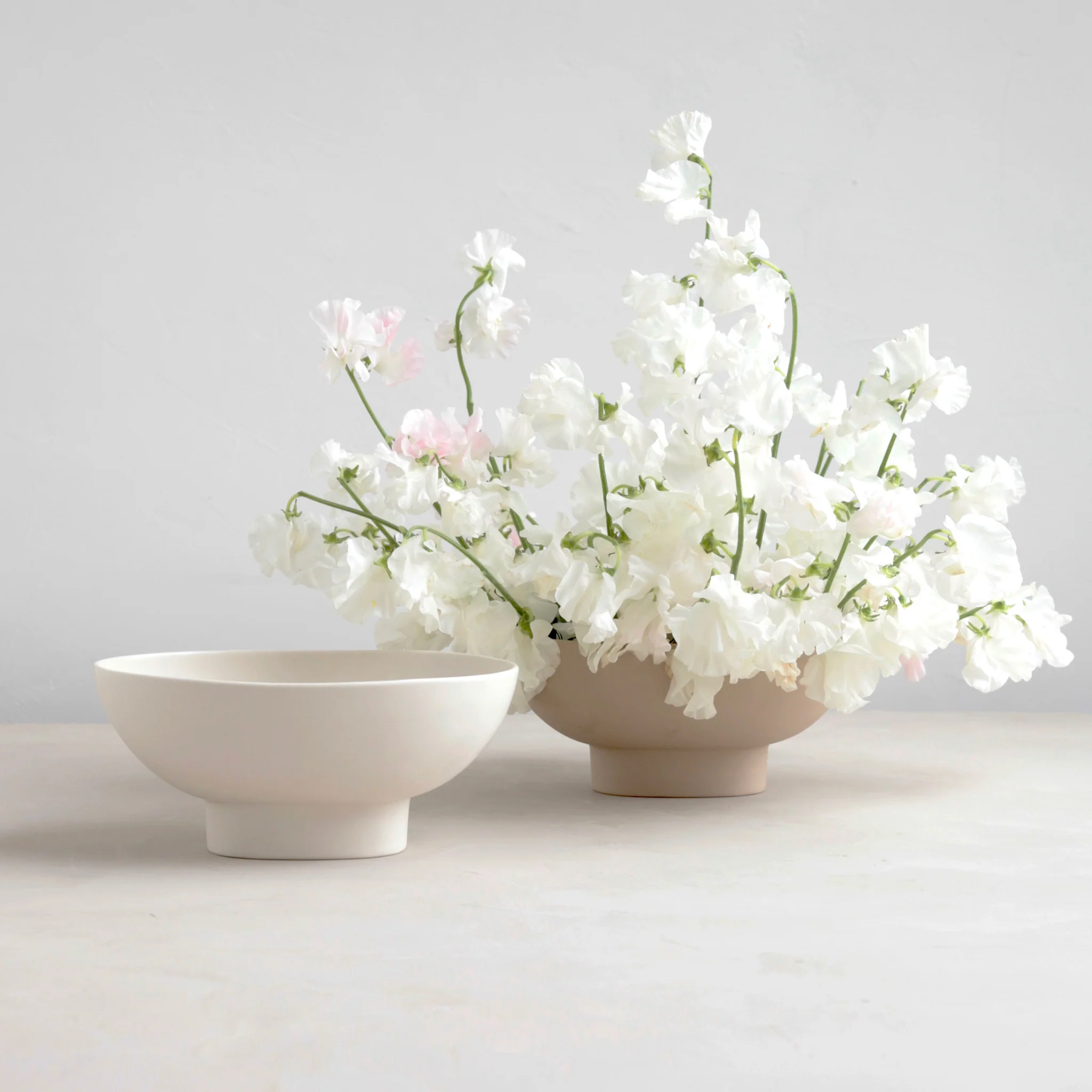 The Floral Society Ceramic Compote Vase - Sand