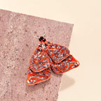 Mignonne Gavigan Philo Moth Brooch Burnt Orange