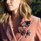 Mignonne Gavigan Philo Moth Brooch Burnt Orange