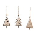 Handmade Paper Mache Tree Ornament with Wood Bead